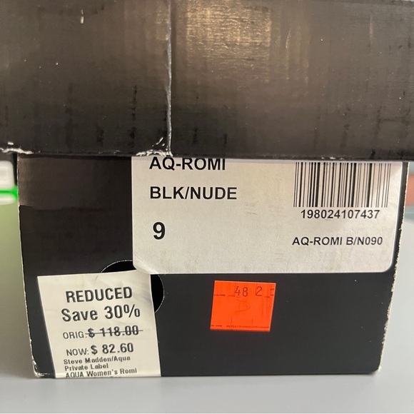 Aqua Romi Women's Black and Cream Suede Mules - Picture 12 of 12